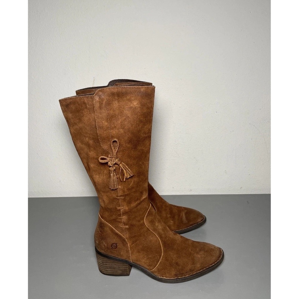 Born Brown Suede Tall Boots Women's Size 10M